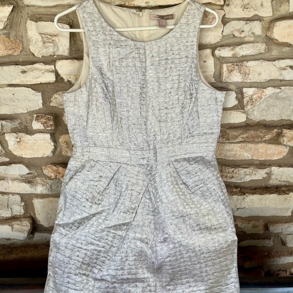 Forever 21 Metallic Silver Textured Mini Dress